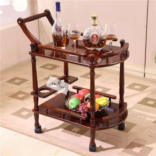 SWANKY (MDF laminated board )MOVEABLE PORTABLE BAR TROLLEY